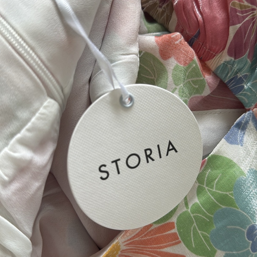 STORIA Womens Pastel Happy Ending Floral Flowy Mini Dress Large - Picture 10 of 10